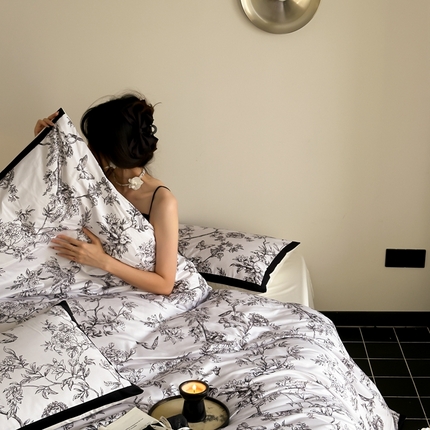 91家纺网 家纺一手货源 找家纺 （总）鹿班家居 2024新款全棉100S长绒棉数码印花系列四件套-月野彩云 标准会员-20