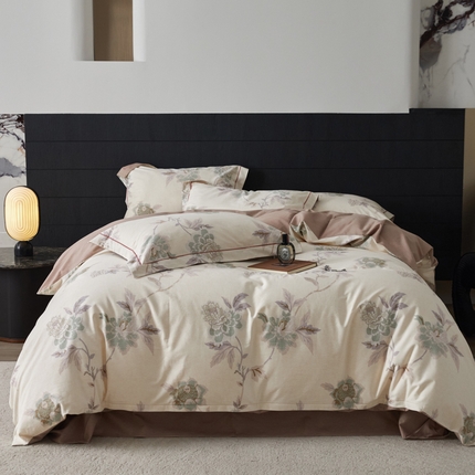 91家纺网 家纺一手货源 找家纺 2025新款全棉加厚生态磨毛印花四件套-基础款鹿禾