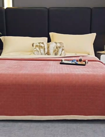 91家纺网 家纺一手货源 找家纺 2024新款雪妮尔四季毛毯毯子家用毛毛毯毯子 粉色