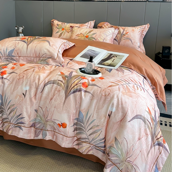 91家纺网 家纺一手货源 找家纺 舒慕 2025新款阳绒天丝棉磨毛数码印花缇芙绒四件套 幽静