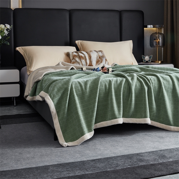 91家纺网 家纺一手货源 找家纺 2024新款雪妮尔四季毛毯毯子家用毛毛毯毯子 浅绿