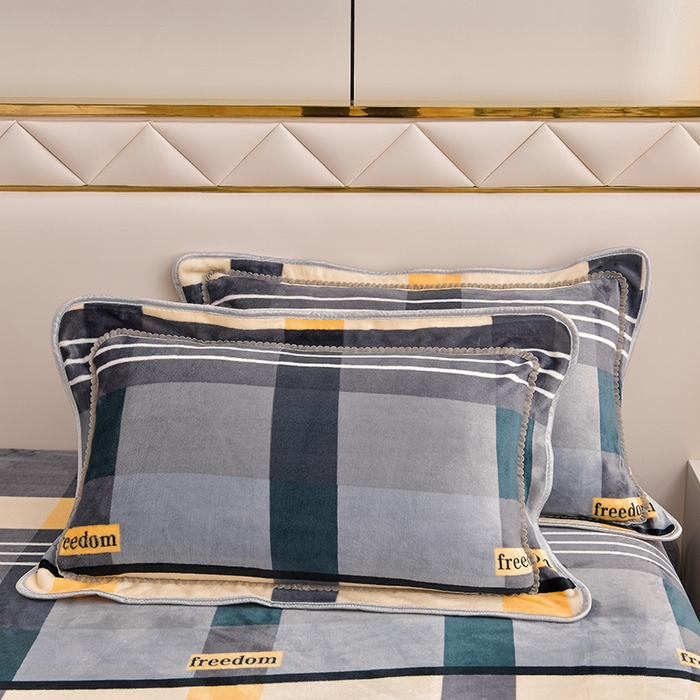 91家纺网 家纺一手货源 找家纺 绒品荟家纺 2025新款牛奶绒四件套 时尚格