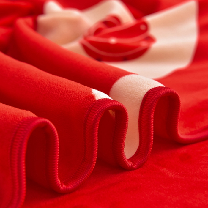 91家纺网 家纺一手货源 找家纺 晚静家纺 2024新款8.5斤牛奶绒金貂法莱绒床裙款保暖绒四件套 欣喜南瓜