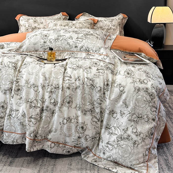 91家纺网 家纺一手货源 找家纺 舒慕 2025新款阳绒天丝棉磨毛数码印花缇芙绒四件套 写意人生