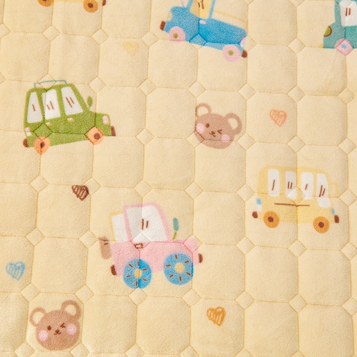 91家纺网 家纺一手货源 找家纺 富馨莱 2024新款牛奶绒幼儿园床垫加厚5D透气 汽车乐园