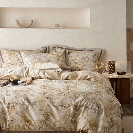 2024新款全棉磨毛数码印花系列四件套 古奢落黎