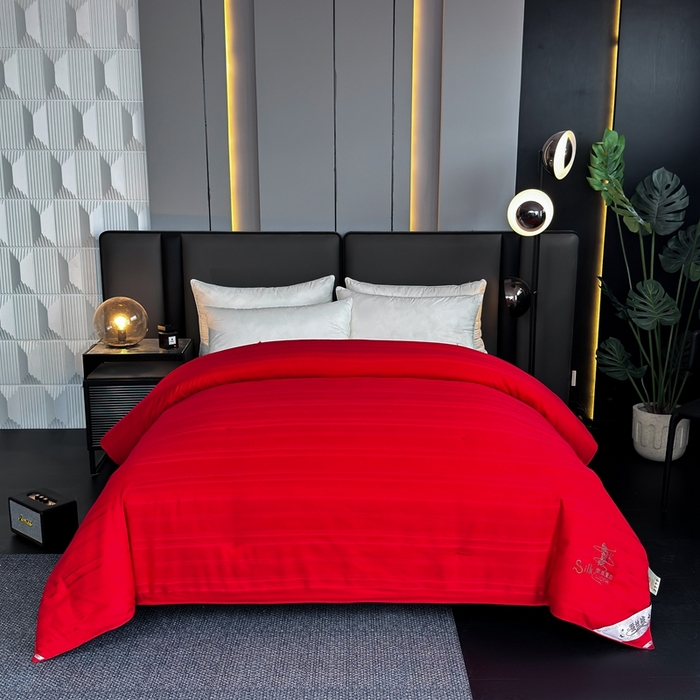 91家纺网 家纺一手货源 找家纺 美伦美 2024新款全棉提花 红色