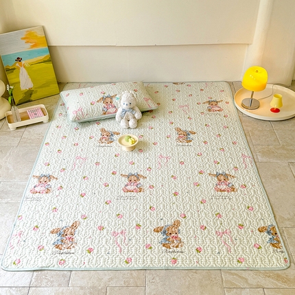 91家纺网 家纺一手货源 找家纺 （总）美达家纺 2025新款A类双面全棉夹棉洛丽塔系列全棉床褥地垫