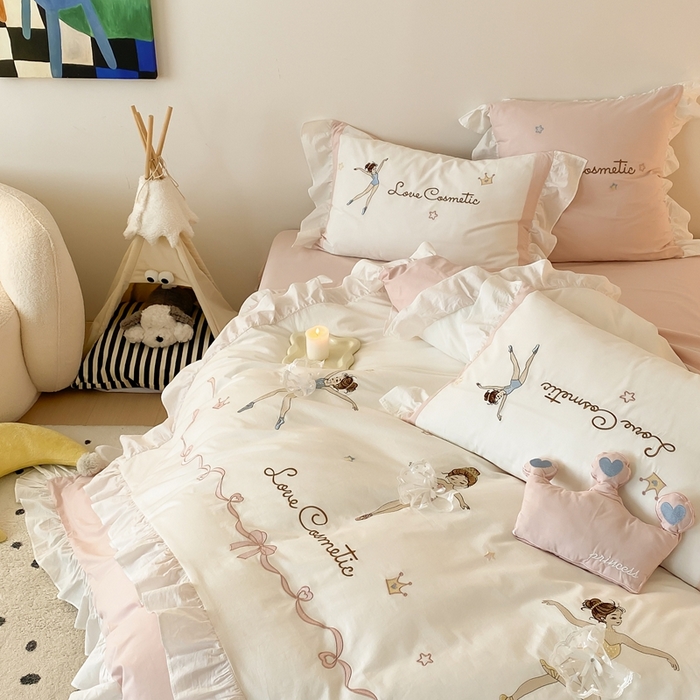 91家纺网 家纺一手货源 找家纺 （总）星野 2024秋冬新品加厚40S水洗棉四件套-芭蕾梦