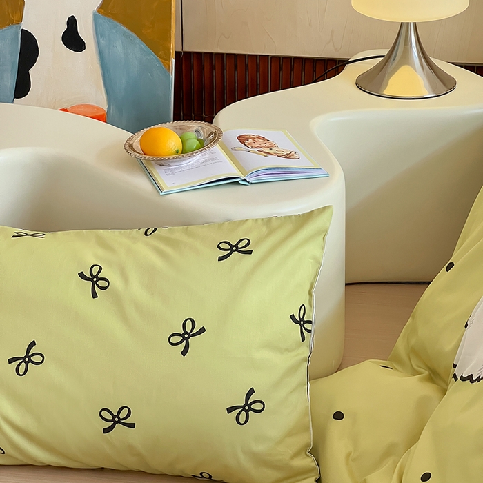 91家纺网 家纺一手货源 找家纺 2024新款40S设计师款全棉大版趣味印花系列四件套 美好生活