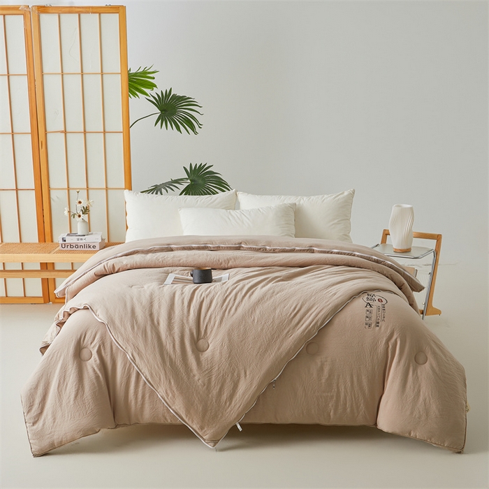 91家纺网 家纺一手货源 找家纺 创优家纺 2025新款原棉子母被双胎被春秋被冬被被子被芯二合一拉链款 原棉-卡其