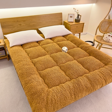 91家纺网 家纺一手货源 找家纺 （总）蕾诺家纺 2024新款保暖羊羔绒暖冬季加厚床垫成人款