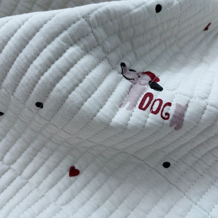 91家纺网 家纺一手货源 找家纺 2024新款棉加绒双面两用四季款床盖三件套 波比狗