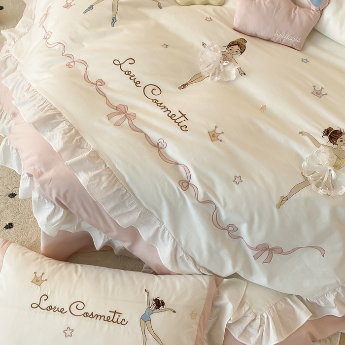 91家纺网 家纺一手货源 找家纺 （总）星野 2024秋冬新品加厚40S水洗棉四件套-芭蕾梦