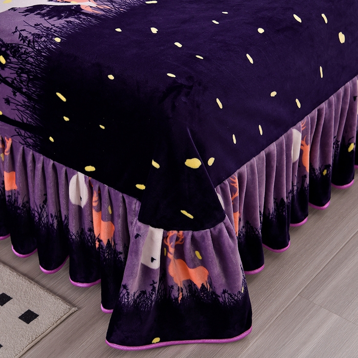 91家纺网 家纺一手货源 找家纺 绒品荟家纺 2025新款牛奶绒四件套 麋鹿