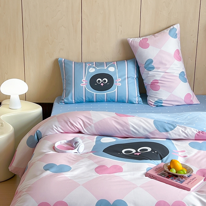 91家纺网 家纺一手货源 找家纺 （总）2024新款40S设计师款全棉大版趣味印花系列四件套