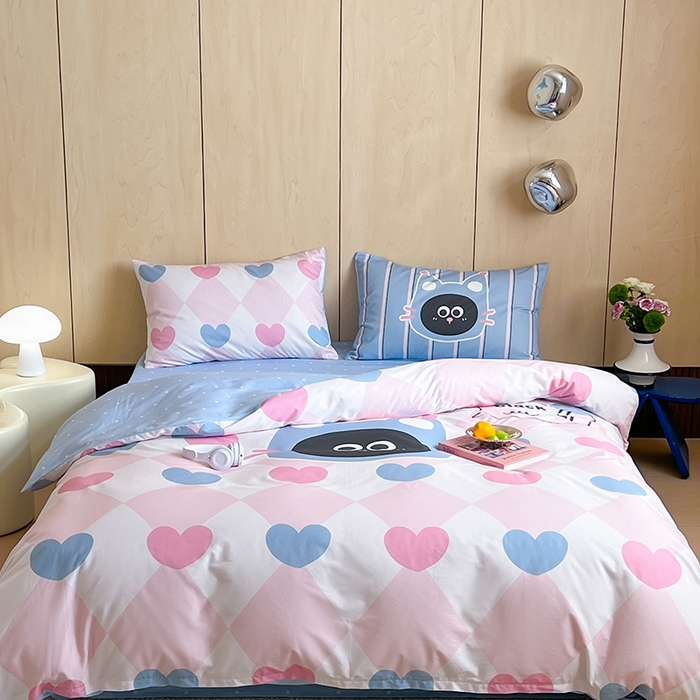 91家纺网 家纺一手货源 找家纺 （总）2024新款40S设计师款全棉大版趣味印花系列四件套