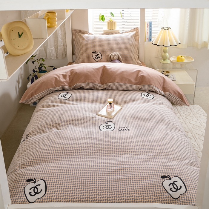 91家纺网 家纺一手货源 找家纺 优品阁 2024新款全棉磨毛学生上下铺三件套 千爱