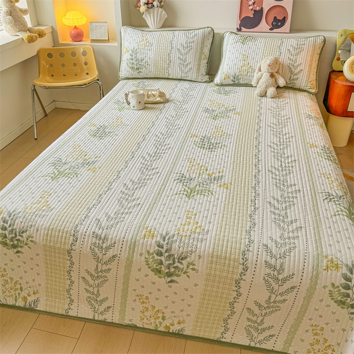 91家纺网 家纺一手货源 找家纺 2024新款全棉卡通印花宝宝绒双拼床盖床垫 热带雨林