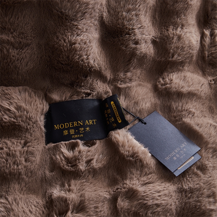 91家纺网 家纺一手货源 找家纺 2025新款仿皮草摩登艺术毛毯毯子子家用毛毛毯毯子四季盖毛毯毯子 艺术咖