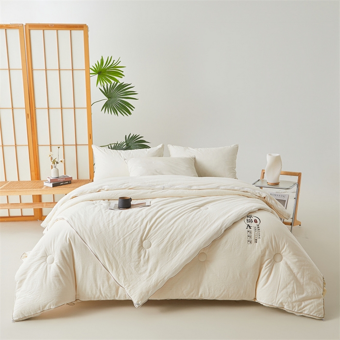 91家纺网 家纺一手货源 找家纺 创优家纺 2025新款原棉子母被双胎被春秋被冬被被子被芯二合一拉链款 原棉-白色