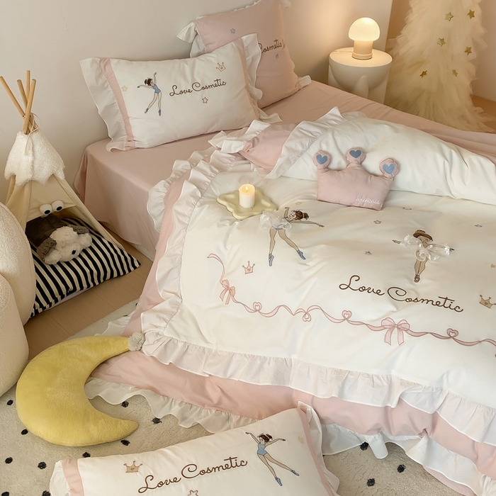 91家纺网 家纺一手货源 找家纺 （总）星野 2024秋冬新品加厚40S水洗棉四件套-芭蕾梦