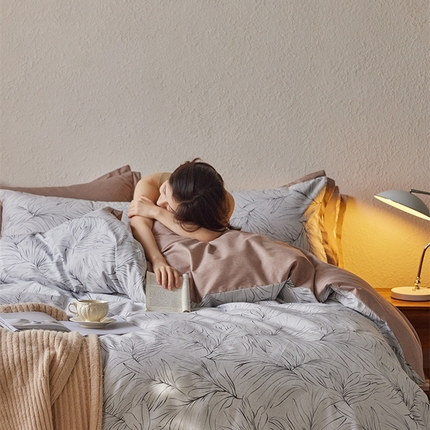 2024新款全棉磨毛印花工艺款四件套 月旋