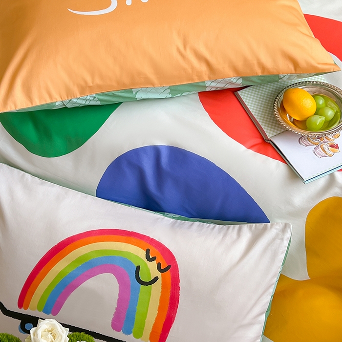 91家纺网 家纺一手货源 找家纺 2024新款40S设计师款全棉大版趣味印花系列四件套 趣味时光