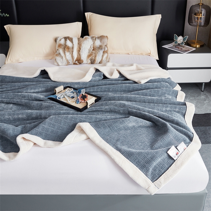 91家纺网 家纺一手货源 找家纺 2024新款雪妮尔四季毛毯毯子家用毛毛毯毯子 蓝灰