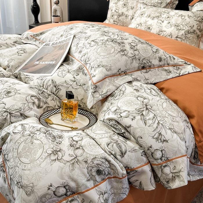 91家纺网 家纺一手货源 找家纺 舒慕 2025新款阳绒天丝棉磨毛数码印花缇芙绒四件套 写意人生