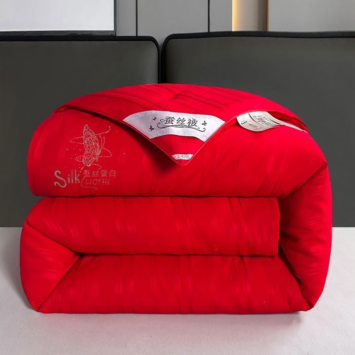 91家纺网 家纺一手货源 找家纺 美伦美 2024新款全棉提花 红色