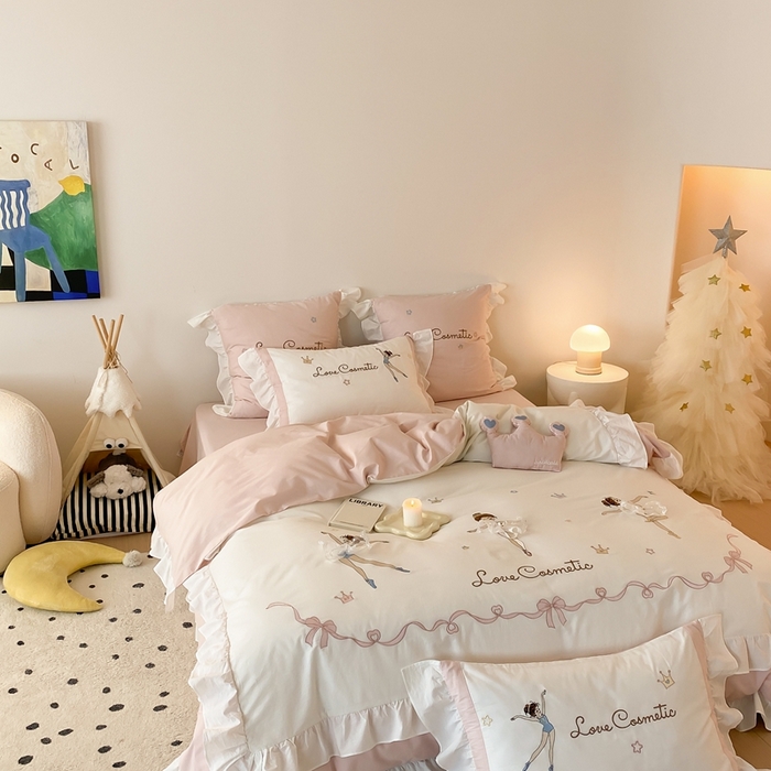 91家纺网 家纺一手货源 找家纺 （总）星野 2024秋冬新品加厚40S水洗棉四件套-芭蕾梦