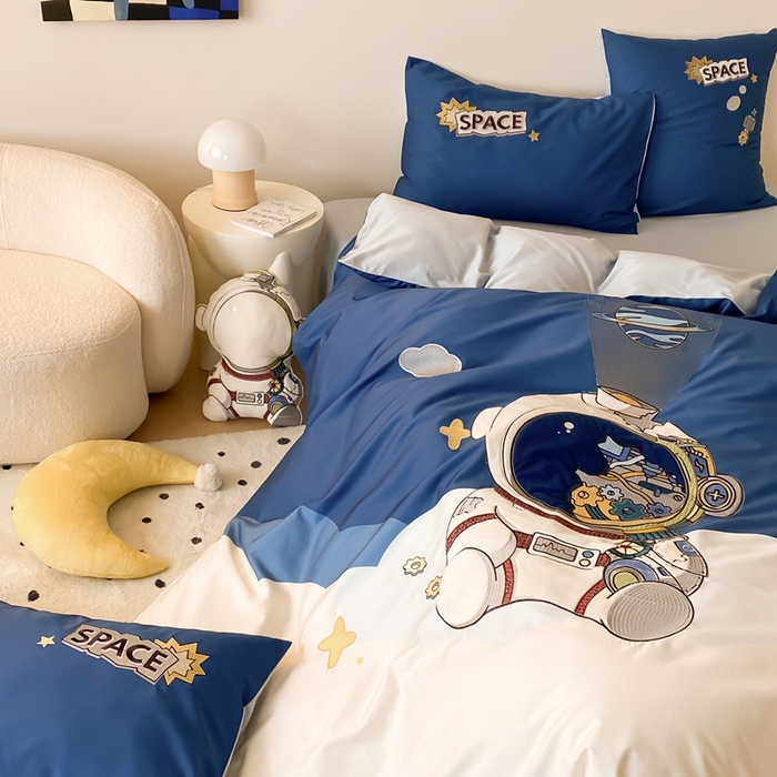 91家纺网 家纺一手货源 找家纺 （总）星野 2024新款双股澳棉四件套-太空旅客