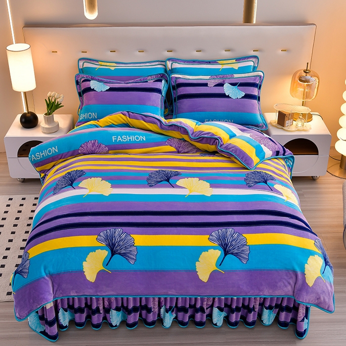 91家纺网 家纺一手货源 找家纺 绒品荟家纺 2025新款牛奶绒四件套 诗情画意