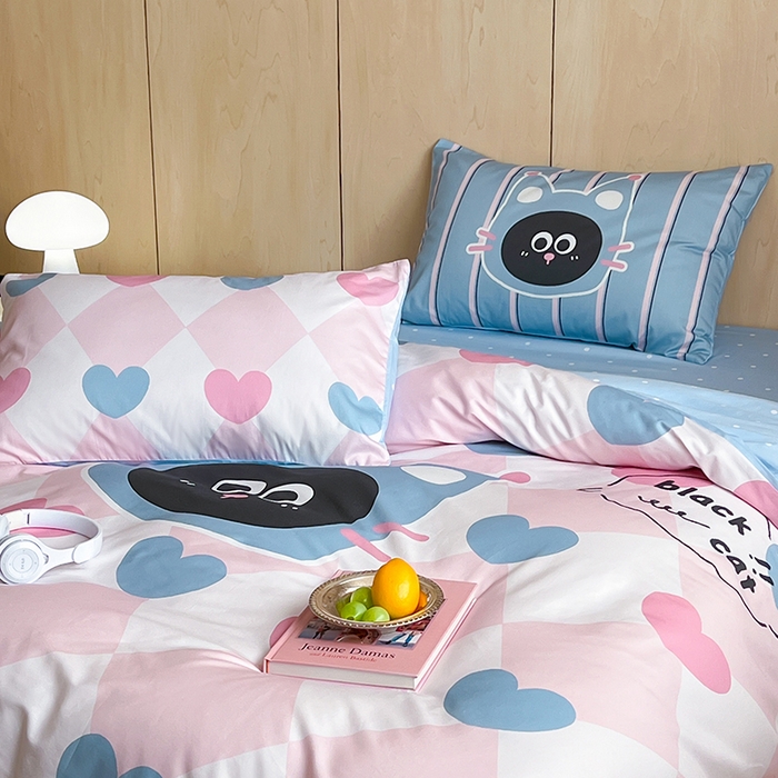 91家纺网 家纺一手货源 找家纺 （总）2024新款40S设计师款全棉大版趣味印花系列四件套