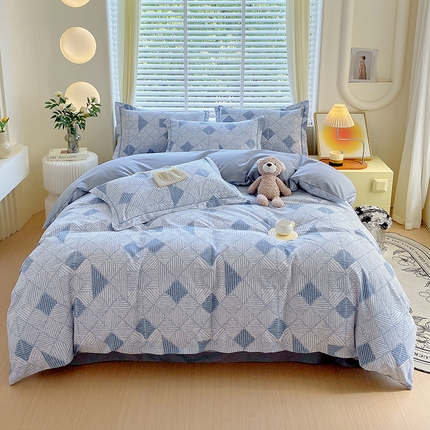 91家纺网 家纺一手货源 找家纺 （总）威布斯家居 2024新款AB版全棉生态磨毛四件套