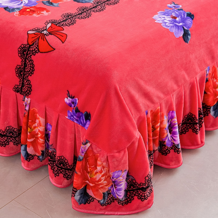 91家纺网 家纺一手货源 找家纺 绒品荟家纺 2025新款牛奶绒四件套 曼妙花语