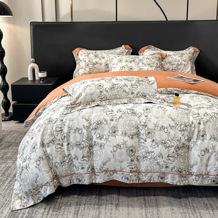 91家纺网 家纺一手货源 找家纺 舒慕 2025新款阳绒天丝棉磨毛数码印花缇芙绒四件套 写意人生