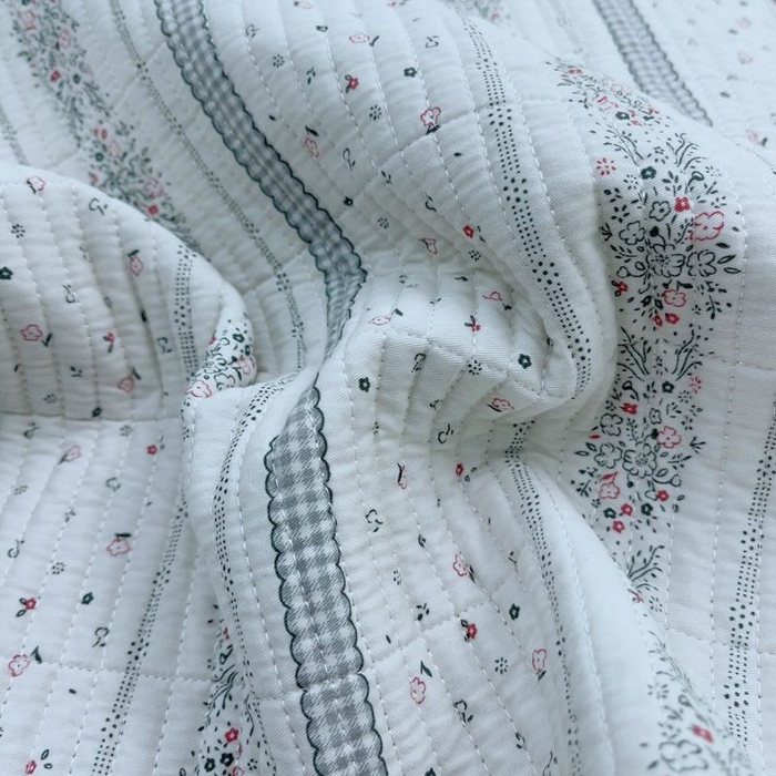 91家纺网 家纺一手货源 找家纺 2024新款棉加绒双面两用四季款床盖三件套 灰宵