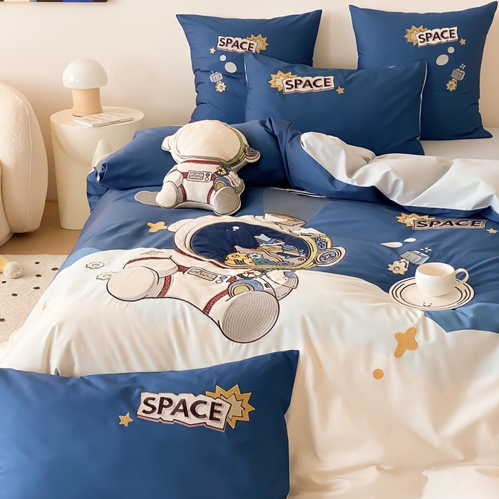 91家纺网 家纺一手货源 找家纺 （总）星野 2024新款双股澳棉四件套-太空旅客