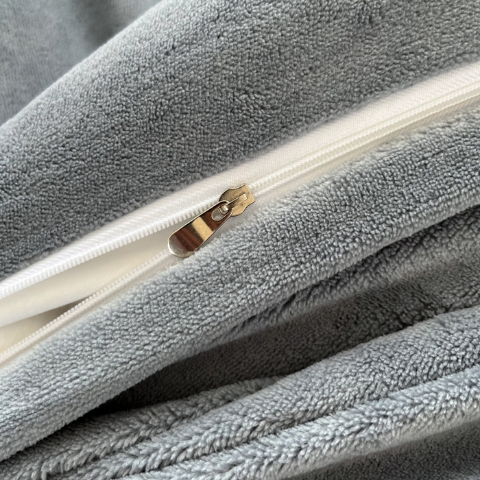 91家纺网 家纺一手货源 找家纺 言熙居 2024新款纯色双拼30克8一9斤牛奶绒四件套 浅灰