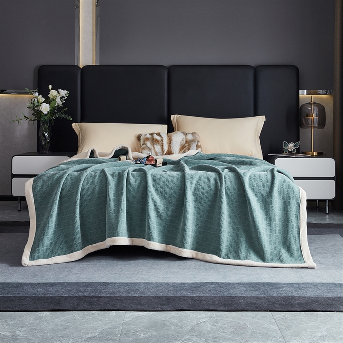 91家纺网 家纺一手货源 找家纺 2024新款雪妮尔四季毛毯毯子家用毛毛毯毯子 淡蓝