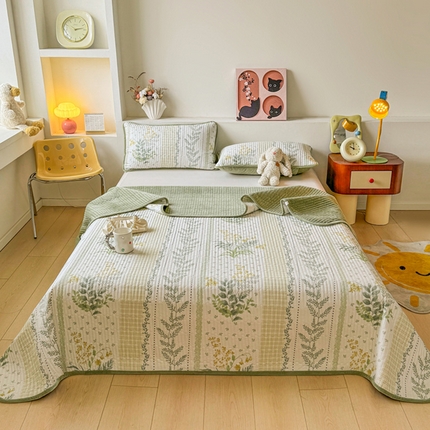 2024新款全棉卡通印花宝宝绒双拼床盖床垫 热带雨林