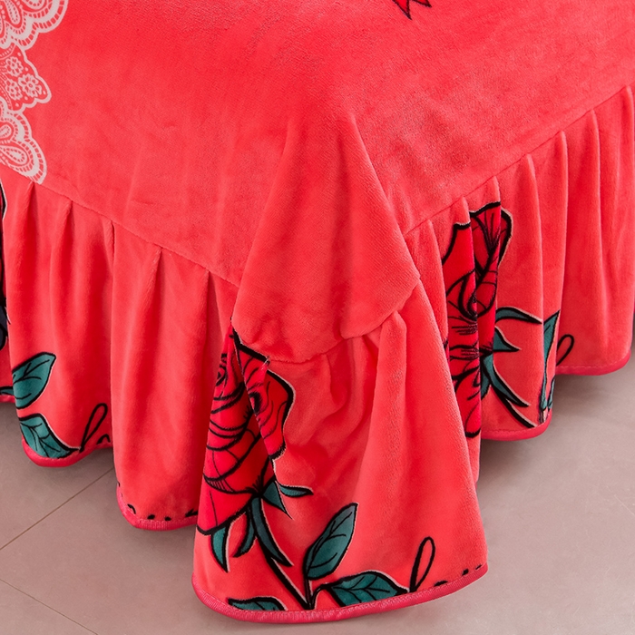 91家纺网 家纺一手货源 找家纺 绒品荟家纺 2025新款牛奶绒四件套 玫瑰佳人