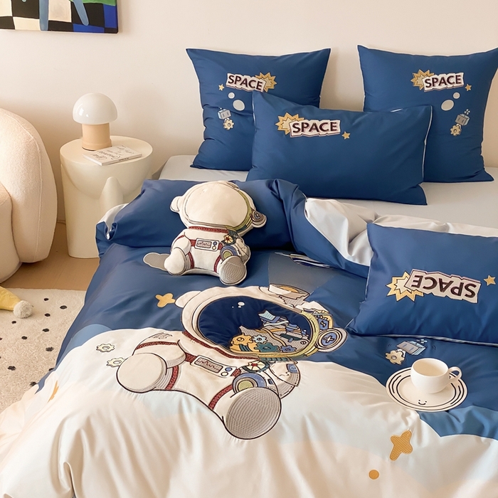 91家纺网 家纺一手货源 找家纺 （总）星野 2024新款双股澳棉四件套-太空旅客