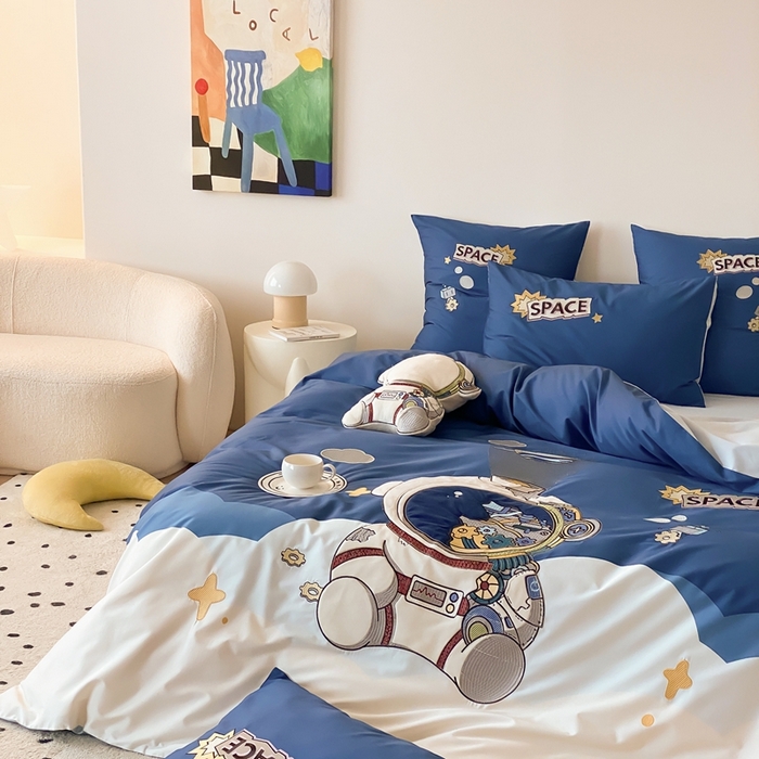 91家纺网 家纺一手货源 找家纺 （总）星野 2024新款双股澳棉四件套-太空旅客