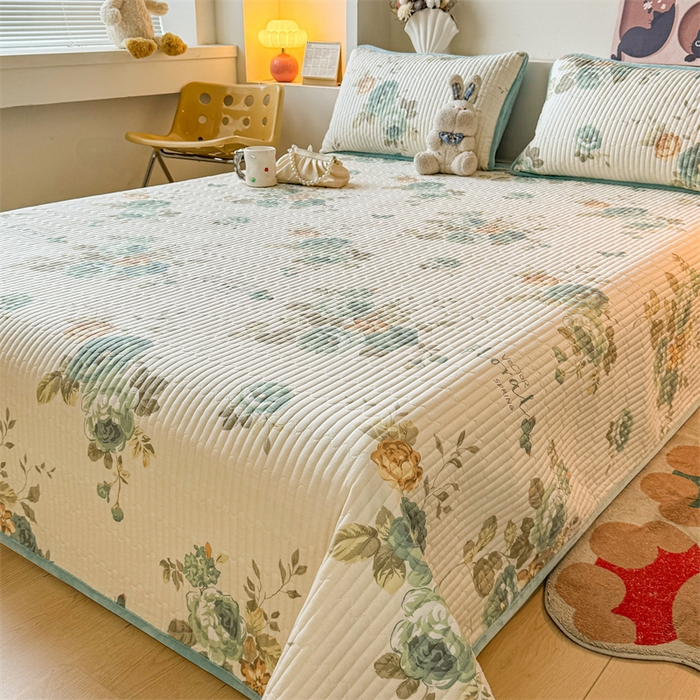 91家纺网 家纺一手货源 找家纺 2024新款全棉卡通印花宝宝绒双拼床盖床垫 水墨江南