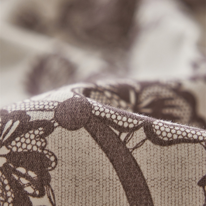 91家纺网 家纺一手货源 找家纺 2024新款全棉磨毛数码印花系列四件套 稚茶-咖