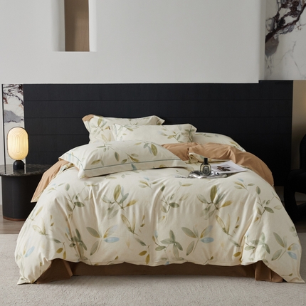 91家纺网 家纺一手货源 找家纺 2025新款全棉加厚生态磨毛印花四件套-基础款乐莹米