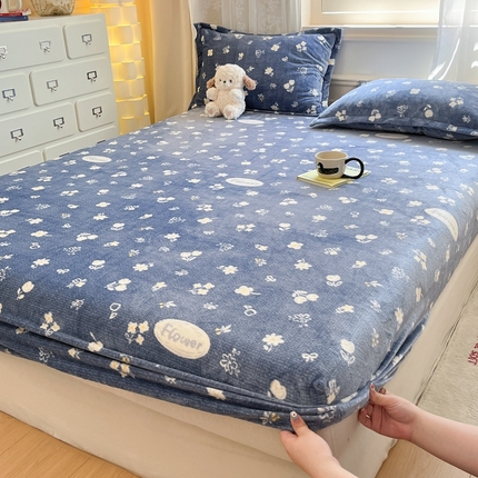 91家纺网 家纺一手货源 找家纺 （总）川悦生活 2024新款加厚牛奶绒印花单床笠